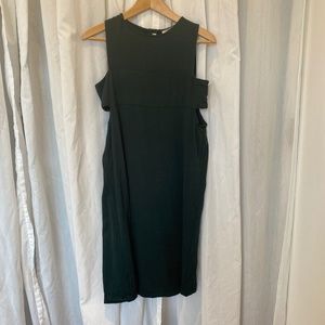 F21 Forest green cut-out dress